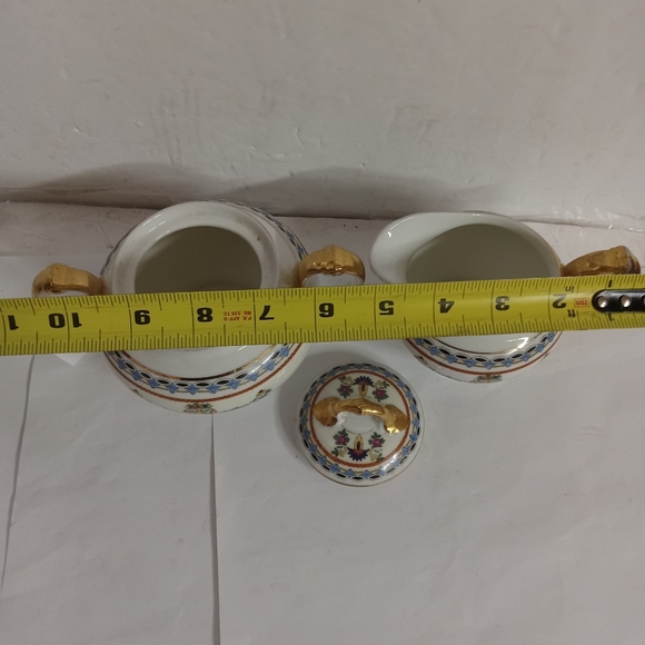 Rare Vintage 3 Pc. TK Thuny Czechoslovakia Sugar & Creamer Porcelain w/handles - Picture 4 of 6